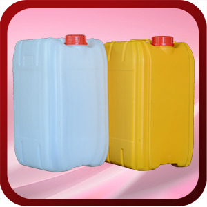 Premier Plastics Jerry Can: White & Yellow Side View