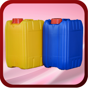 Premier Plastics Jerry Can: Yellow & Blue Side View